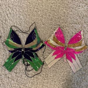 Butterfly tie sequin tops